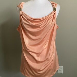 Calvin Klein Peach Draped Tank Top